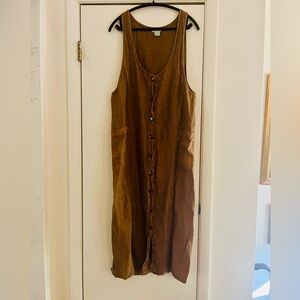 Kiko Linen Lagenlook Apron Japandi Gallery Girl Minimal Maxi boho Jumper Dress